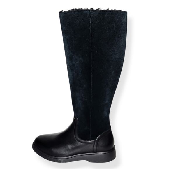 Clarks Unstructured Leather Tall Shaft Boots Un Elda Hi Black Size 6 NIB - Picture 2 of 13